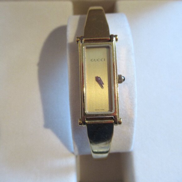 Vintage, Gucci 1500L, Ladies Watch, 18K GF, Bangle, Circa 2000, Swiss - Picture 13 of 13